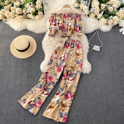 Holiday Floral Chic, Spring Two-piece Suit, Off..