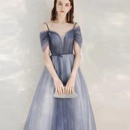 Simple Prom Dress, Blue Dream Dress,custom Made