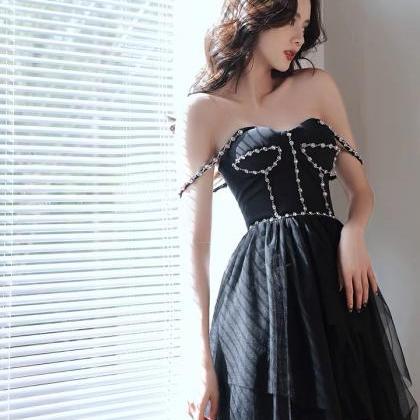 Black Socialite Dress, Sexy Party Dress,spaghetti..