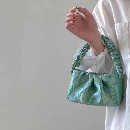 Summer, Girl Jacquard Pleated Hand Bag,..