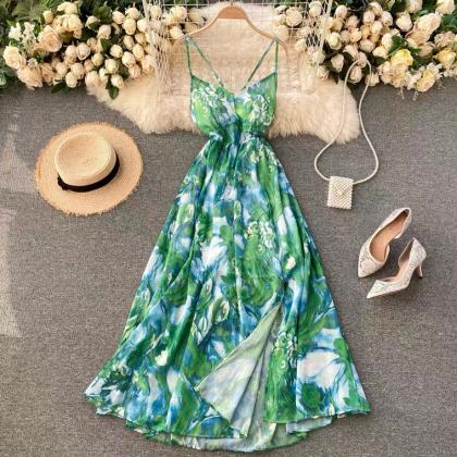 Seaside Holiday Dress, Goddess Style, Backless..