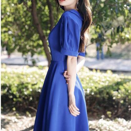 Blue Evening Dress, Summer Graduation Dress,..