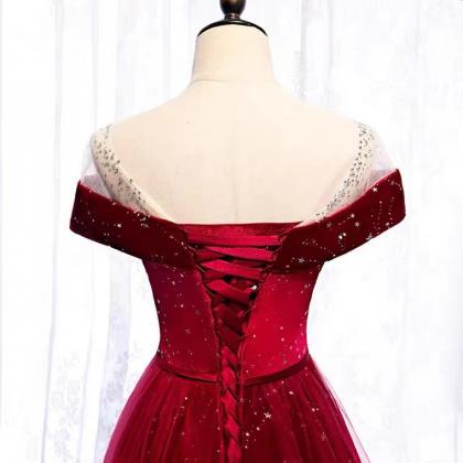 Red Prom Dress,off Shouder Party Dress,custom Made