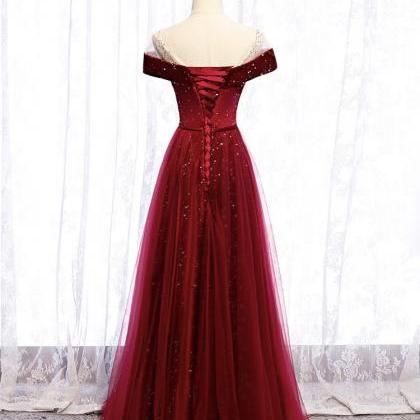 Red Prom Dress,off Shouder Party Dress,custom Made