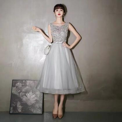 Temperament Gray Bridesmaid Dress, Fairy..