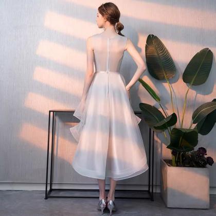 Sleeveless Dress, Gray Light Luxury Dress, Fairy..