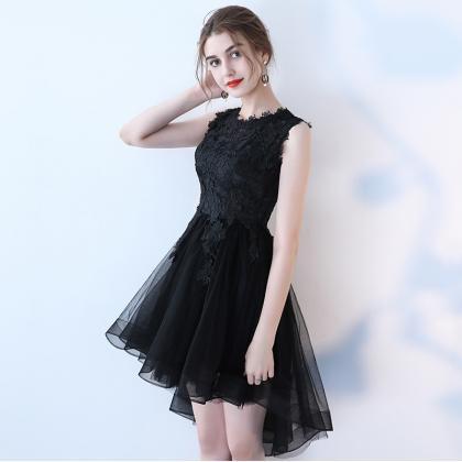 Black Sleeveless Cocktail Dress,high Low Party..