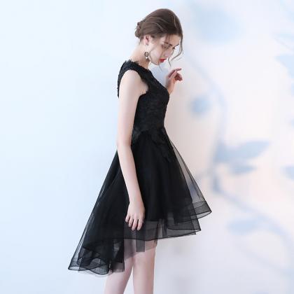 Black Sleeveless Cocktail Dress,high Low Party..