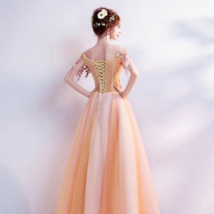 Off Shoulder Prom Dress,blush Pink Evening..