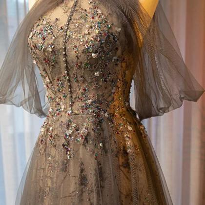 Halter Neck Evening Dress, Long Fairy Party Dress,..