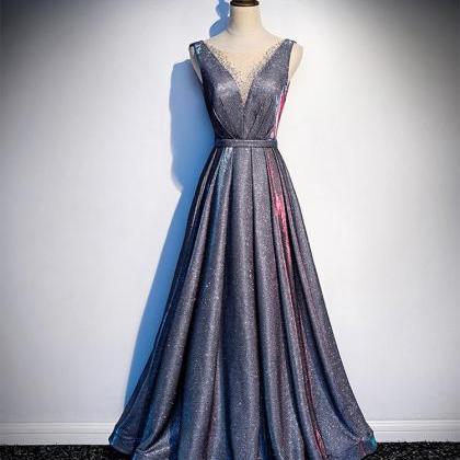 Blue Evening Dress, Elegant, Romantic Stars Prom..