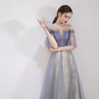 Long Shiny Party Dress, Fairy Daily Blue..