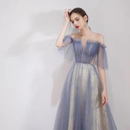 Long Shiny Party Dress, Fairy Daily Blue..