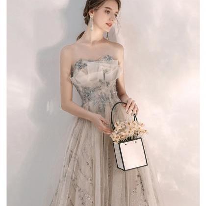 Strapless Bridesmaid Dresses, Elegant, Hand-beaded..