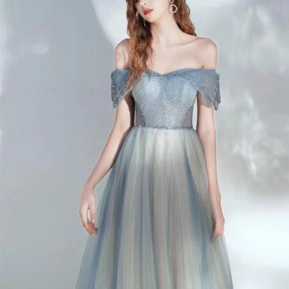 Off-the-shoulder Evening Dress, Fairy Temperament..
