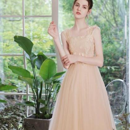 Off-the-shoulder Bridesmaid Dress, Elegant..