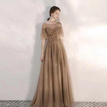O-neck Evening Dress, Fairy Temperament Prom..