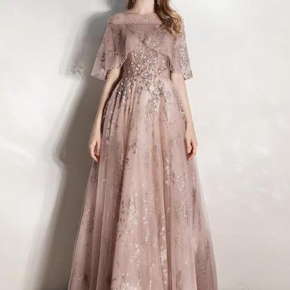 Elegant Prom Dress, Pink Shiny Party Dress,custom..