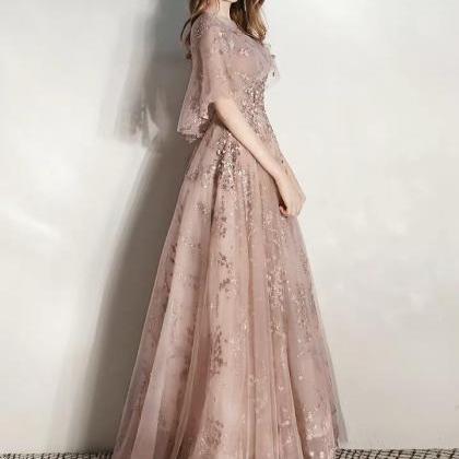 Elegant Prom Dress, Pink Shiny Party Dress,custom..