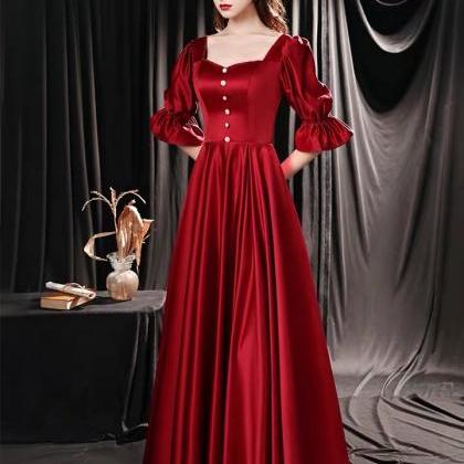 Red Prom Dress, Temperament, Noble Party Dress,..