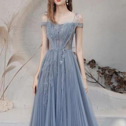 Blue Evening Dress, Off Shoulder Fairy Dress,..