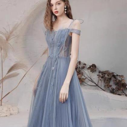 Blue Evening Dress, Off Shoulder Fairy Dress,..