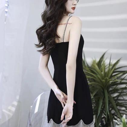 Black Party Dress, Light Luxury Homcoming..