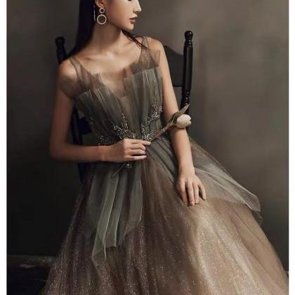 Temperamental Evening Dress, Fairy Light Luxury..