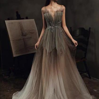 Temperamental Evening Dress, Fairy Light Luxury..