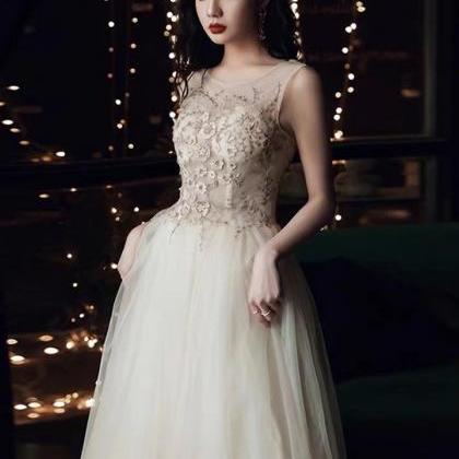 Sleeveless Evening Dress, Elegant Party Dress With..