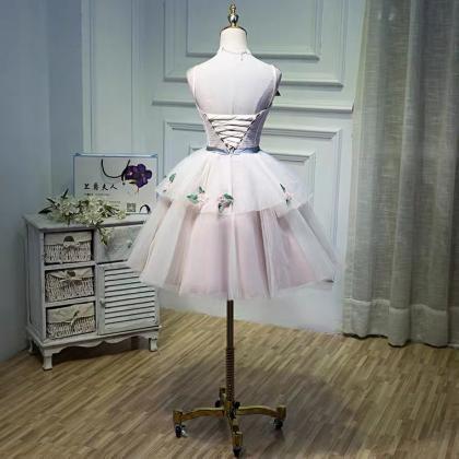 Halter Princess Dress, , Pink Homecoming Dress,..