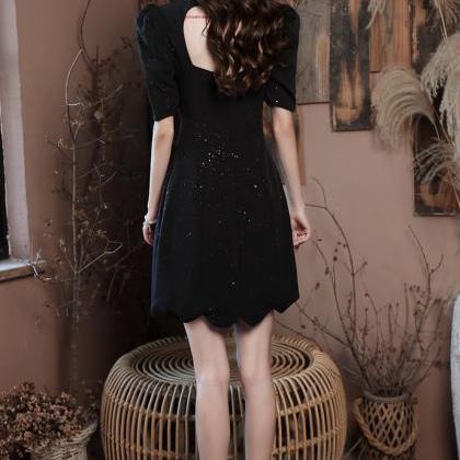 Black Evening Dress, Style, Elegant, Shiny Party..