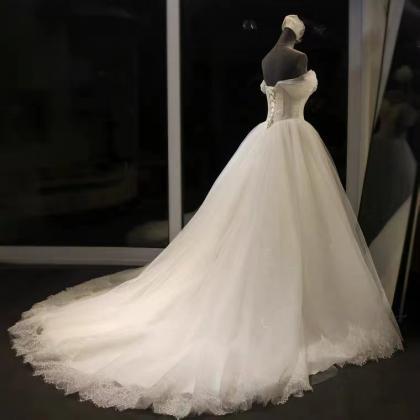 Vintage Wedding Dress,off Shoulder Romantic..