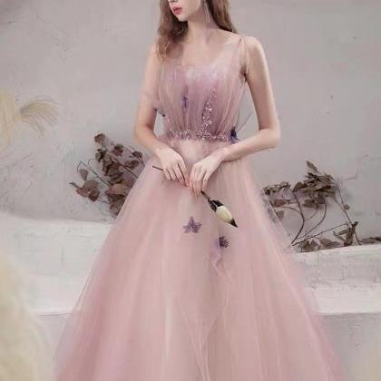 Fairy Prom Dress, Dream, Pink Spaghetti Strap..