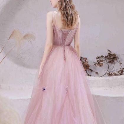 Fairy Prom Dress, Dream, Pink Spaghetti Strap..