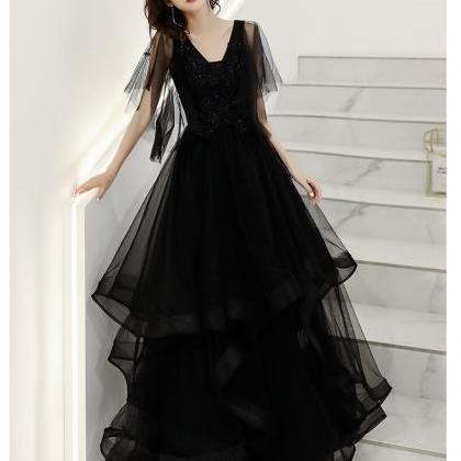 Black High Class Evening Dress, Sexy Queen Dress,..