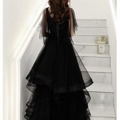 Black High Class Evening Dress, Sexy Queen Dress,..