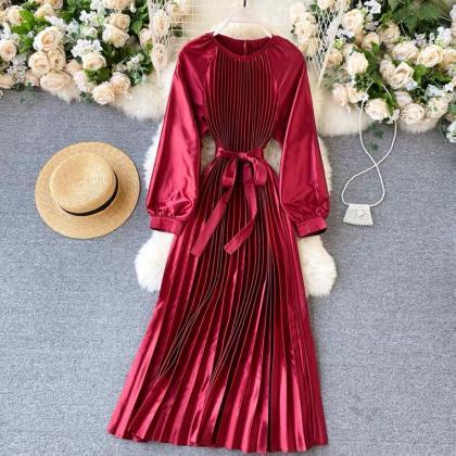 Light Luxury Lady Dress, Pleated Design Sense,..