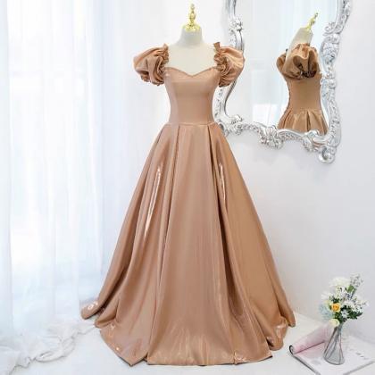 Bubble Sleeve Evening Dress,light Luxury Dress,..