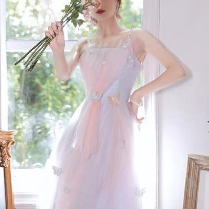 Spaghetti Strap Party Dress, Fairy Birthday Dress,..