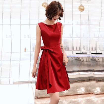 Sleeveless Party Dress, Red Homecoming..