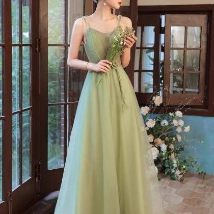 Spaghetti Strap Prom Dress,green Birthday Dress,..