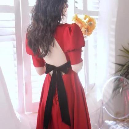 Escape Princess Red Dress, Backless Party Dress,..