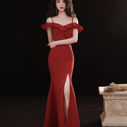 Off Shoulder Prom Dress, Sexy Red Party Dress,..