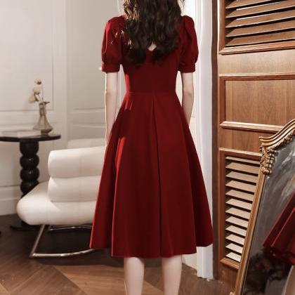 Red Dress,short Sleeve Party Dress,cute Homecoming..