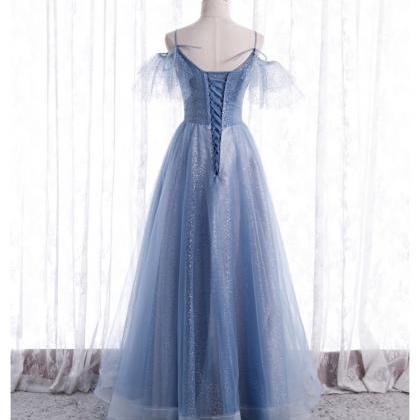 Halter Evening Dress, Shiny Star Prom Dress, Noble..
