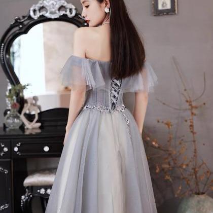 Gray Bridesmaid Dress, Fairy Party Dress,..