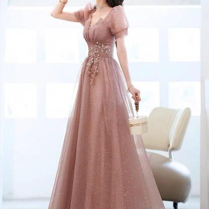 Fairy Evening Dress, Pink Party Dress, Princess..