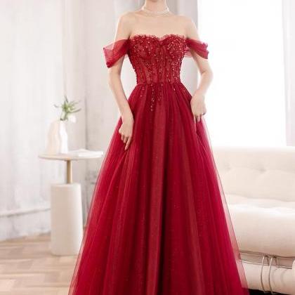 Red Wedding Dress, Elegant Light Luxury Bridal..