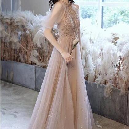 Champagne Evening Dress, Fairy Bridesmaid Dress,..